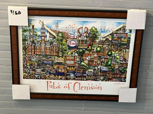 Pubs of Clemson - Tiger Paw frame with white background